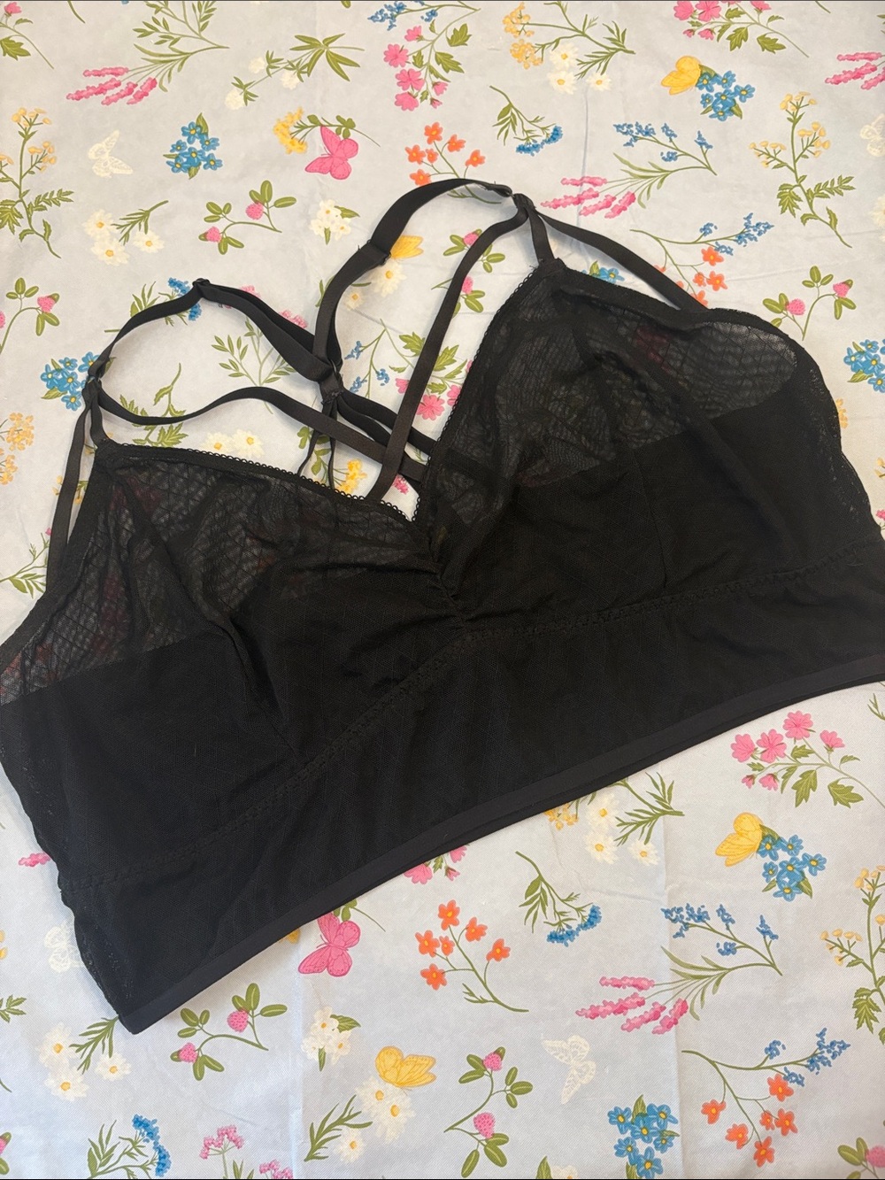 Torrid Black Mesh Bralette Size 4